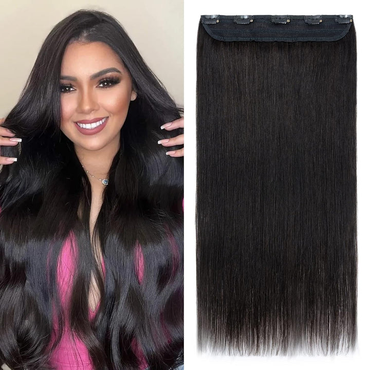 Clip in Extensions Echthaar DICK Haarteile Echthaar 1Pc 5 Clips Extensions Echthaar Clip in Weich Na