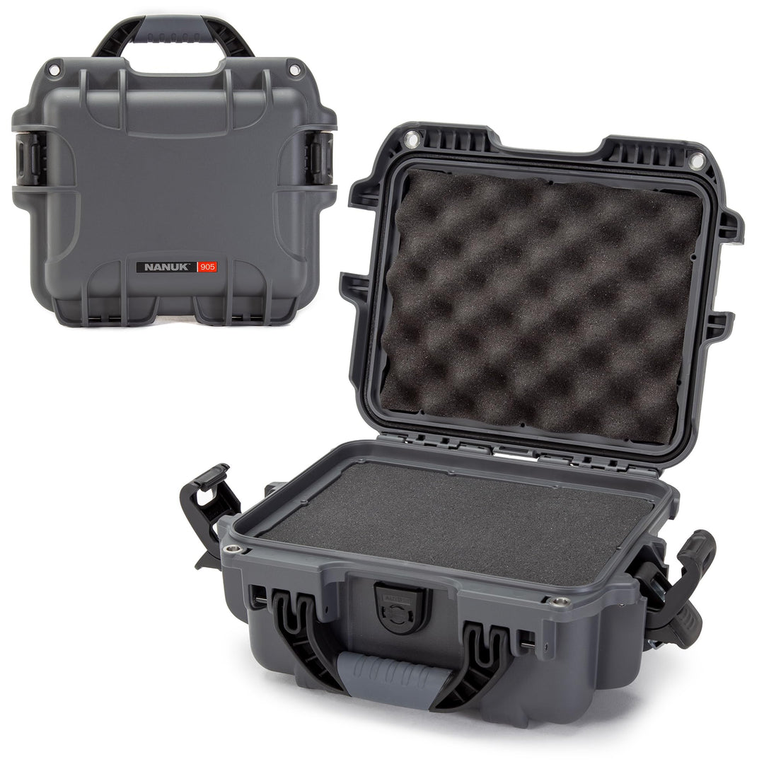Nanuk 905 Wasserdichter Hartschalenkoffer Mit Plüschschaumeinlage - Graphit Würfelförmiger Schaumsto