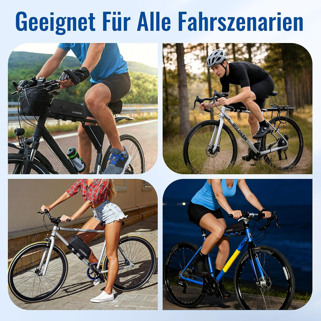 Wildken 1.2L Oberrohrtasche Fahrrad Schraubbar, Rahmentasche Fahrrad Wasserdicht mit Magnetischer Kl