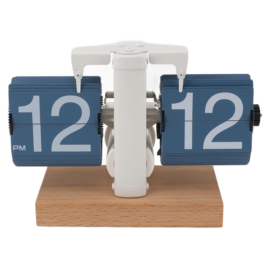 HERCHR Vintage Auto-Flip-Uhr, Retro-Flip-Uhr Schwarz, Retro-Digital-Flip-Down-Uhr, Tischuhr, Walnuss