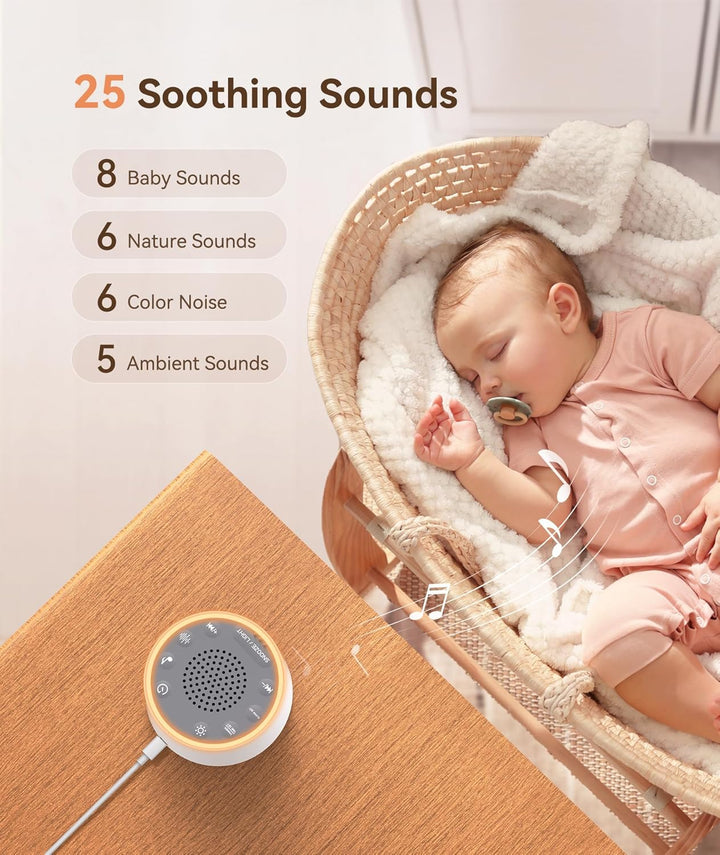 Dreamegg White Noise Machine mit Licht und Wecker, Weisses Rauschen Gerät für Erwachsene und Kinder,
