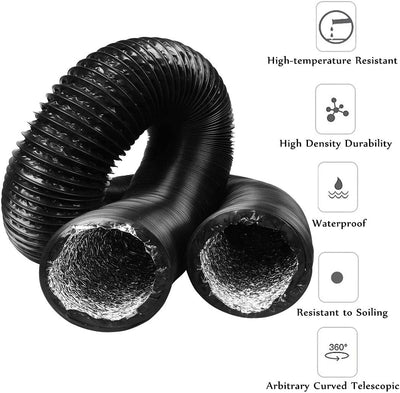 AZITICY Lüftungsschlauch Abluftschlauch Aluflexrohr PVC Ablufttrockner - 150mm Alu-Flexschlauch Flex