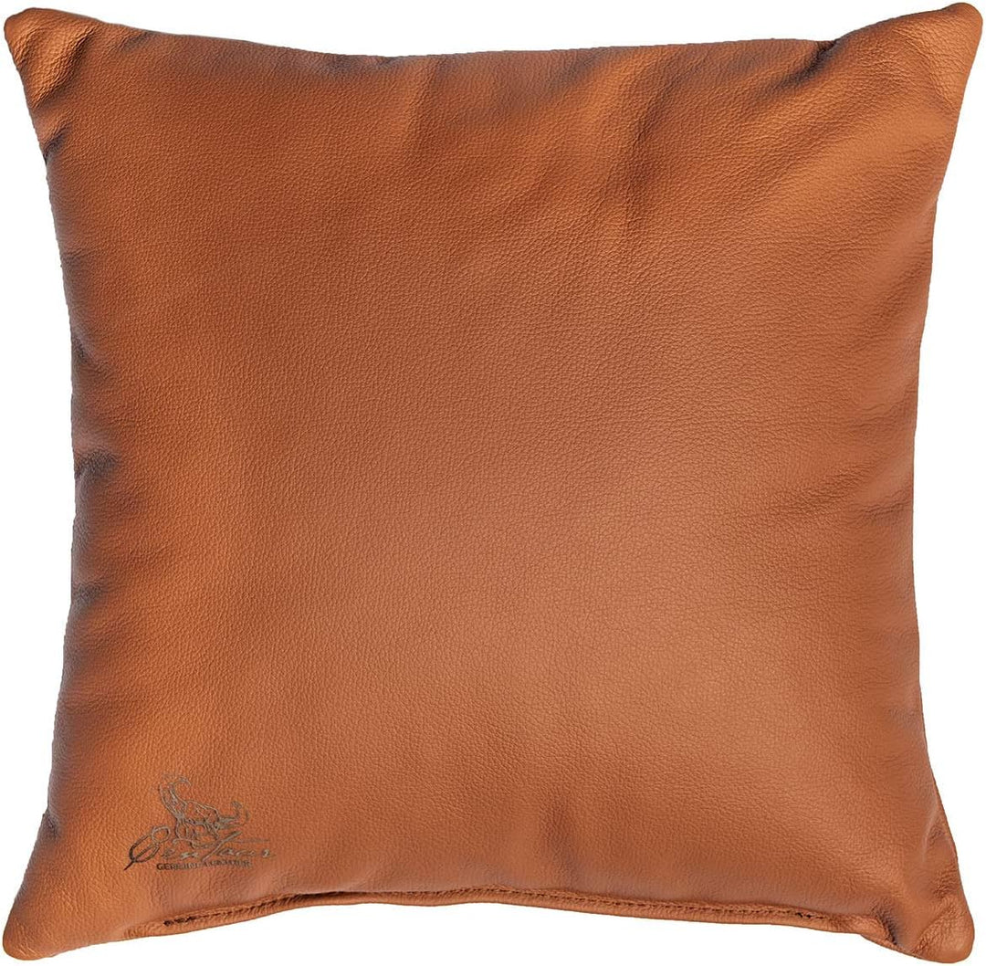 Centaur - Deko Lederkissen 40 x 40 cm für Sofa oder Schlafzimmer Cognac - Echt Leder Kissen Echtlede