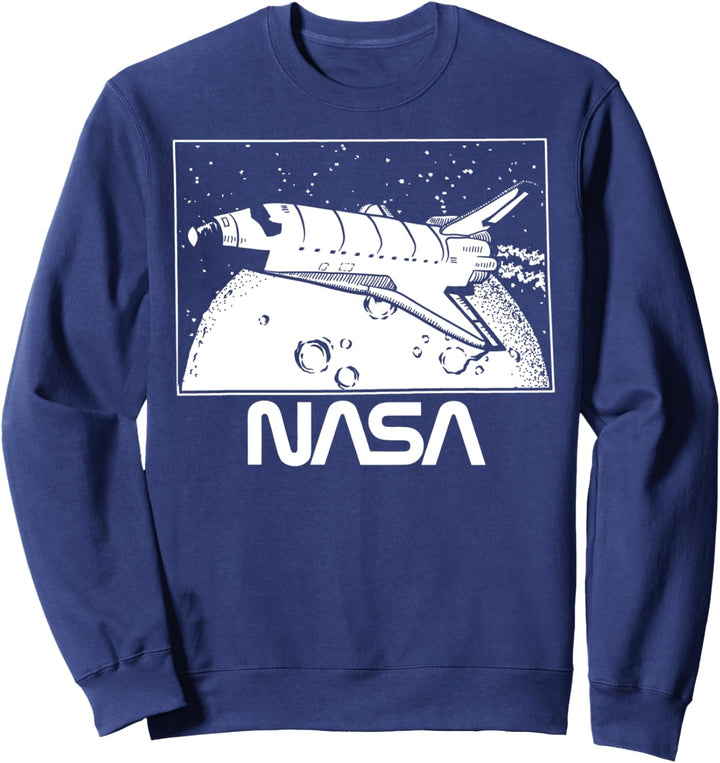 NASA Shuttle Over The Moon Logo Poster Sweatshirt