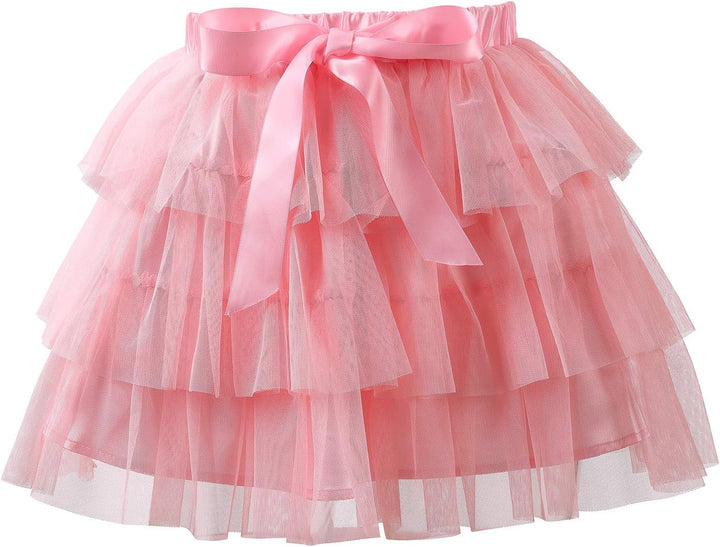 LittleForBig Damen Mesh Tüll Puffy Petticoat Tutu Ballett Bubble Rock Kurzer Ballerina Rock S Rosa,