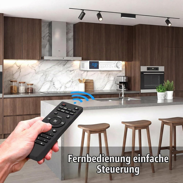 MONODEAL Bluetooth CD Player mit Radi,Küchenradio Unterbau mit Weckfunktion | Unterbauradio Küche mi