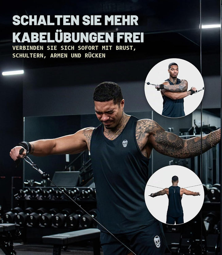 Gymreapers GripLink Gewichthebergurte mit robustem D-Ring und rutschfestem Silikon-Griffperle, gepol