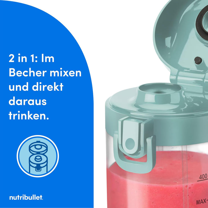 nutribullet Stabmixer, Stabmixer, 475ml BPA frei, Mini-Mixer, Multifunktionsmixer, USB-C Ladegerät,