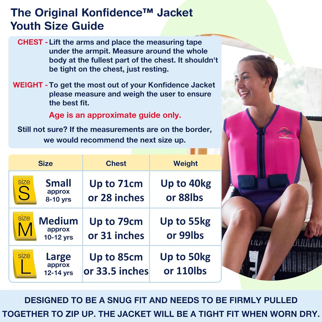 Konfidence Jacke - Unsere Original Premium Jugend Schwimmweste / Schwimmweste für Kinder von 8-14 Ja