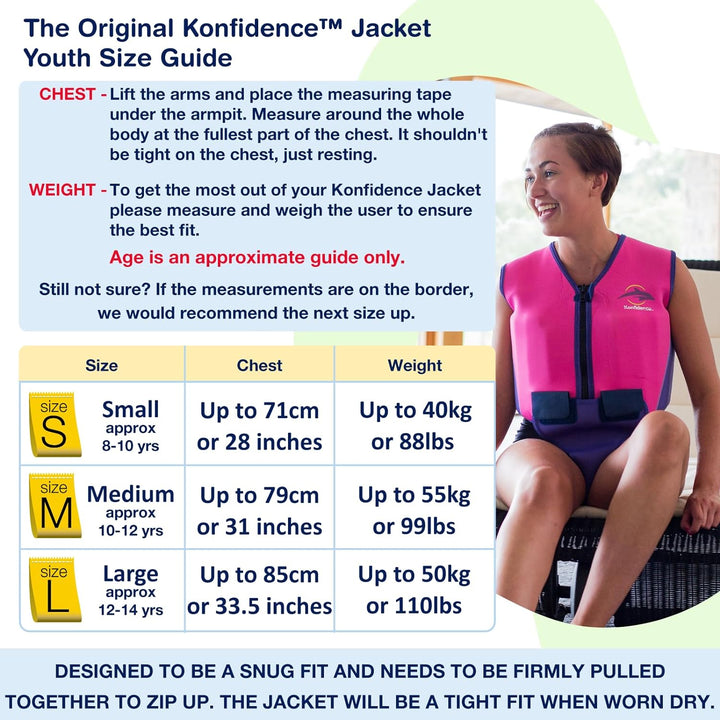 Konfidence Jacke - Unsere Original Premium Jugend Schwimmweste / Schwimmweste für Kinder von 8-14 Ja