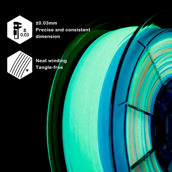 ZIRO PLA Glow Filament 1,75 mm, 3D-Drucker-Filament 1,75 mm Farbverlauf, mehrfarbig, 1 kg (2,2 lbs),