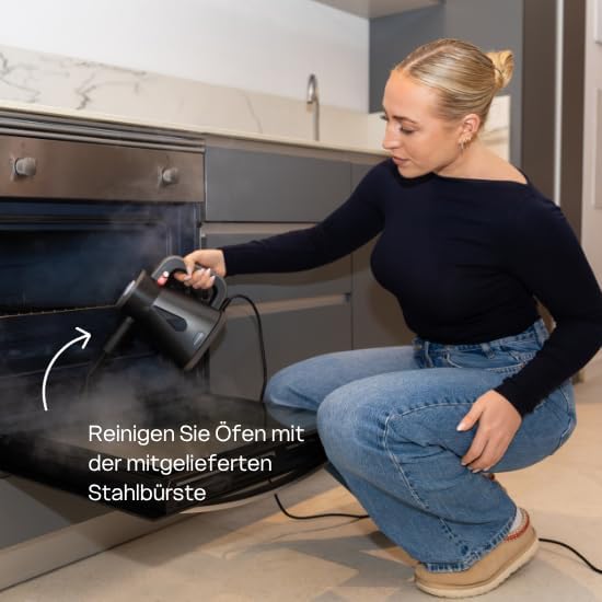 TS Compact Handdampfreiniger – 15 Zubehörteile – 1200 W, 2,6 bar – Nass- und Trockenfunktion – Handd