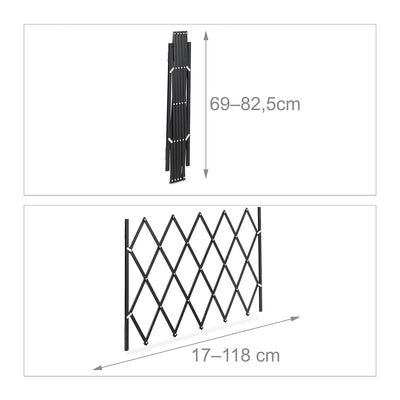 Relaxdays Hundeabsperrgitter, ausziehbar bis 118 cm, 69-82,5 cm hoch, Bambus, Hunde Schutzgitter, Tr