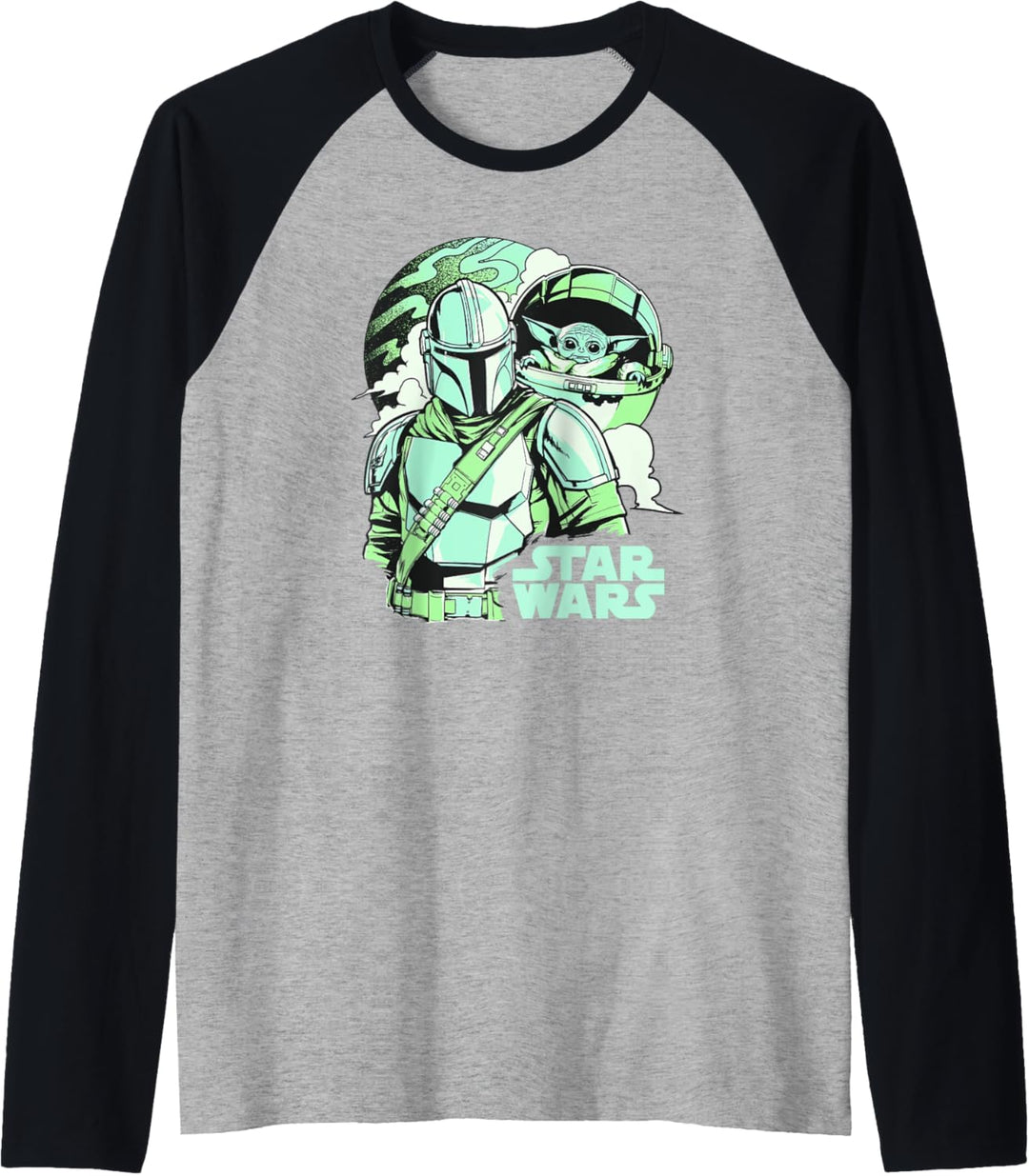 Star Wars Mandalorian & The Child Pastel Planet Logo C2 Raglan
