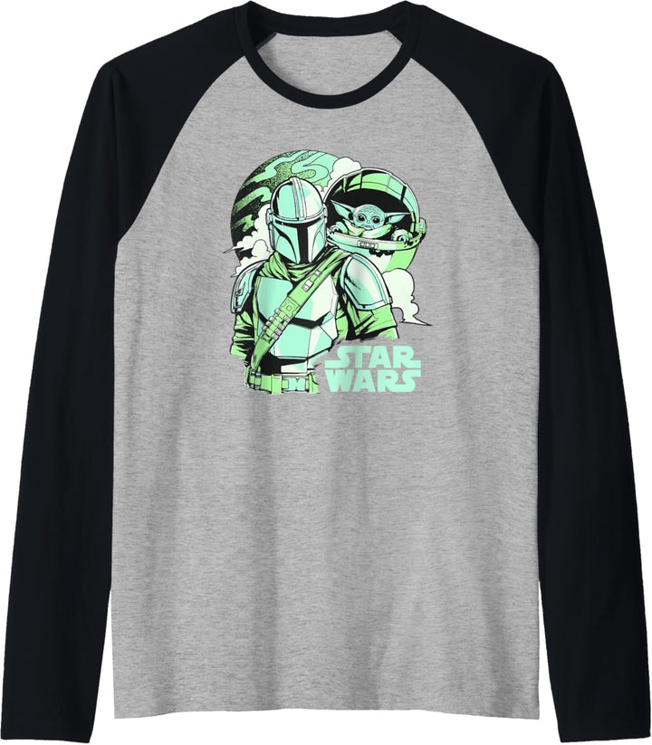 Star Wars Mandalorian & The Child Pastel Planet Logo C2 Raglan