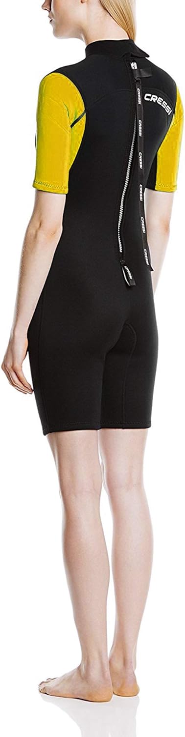 Cressi Med X Lady Shorty 2.5mm - Damen Neopren Shorty Neoprenanzug 2.5 mm M Schwarz/Orange/Silber, M