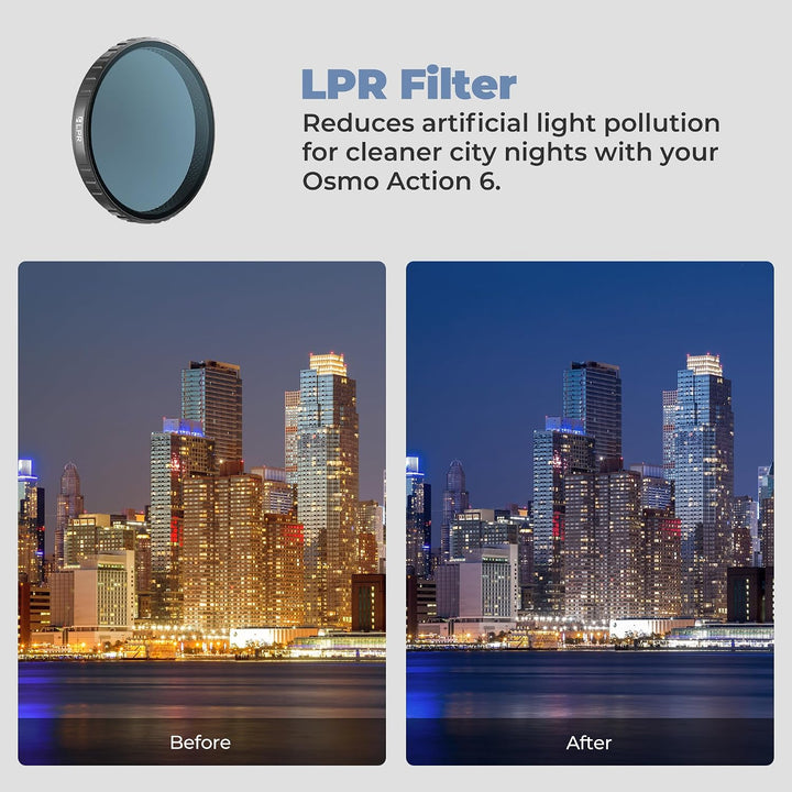 Freewell LPR Filter zur Reduzierung der Lichtverschmutzung für DJl Osmo Action 6 – Erfassen Sie klar