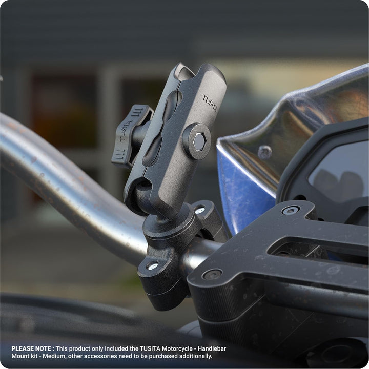 TUSITA Motorrad Lenkerhalterung - Kleine Basis mit Doppeltem Sockelarm Mittler - 1" B Grösse Medium