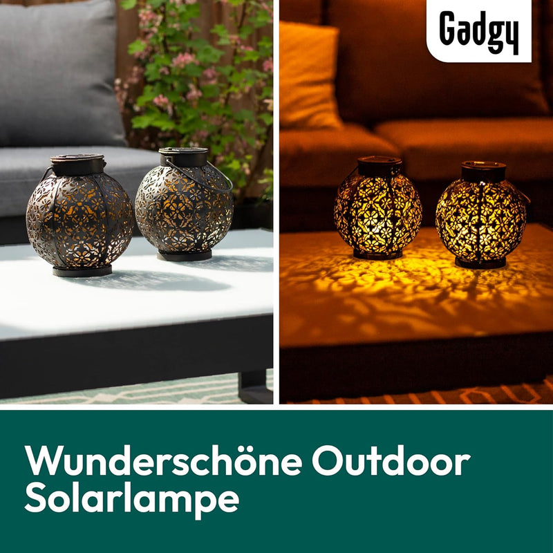 Gadgy Solarlaterne für Aussen Wasserdicht | 2 Stück Orientalische Laterne | Solar Laterne Outdoor |