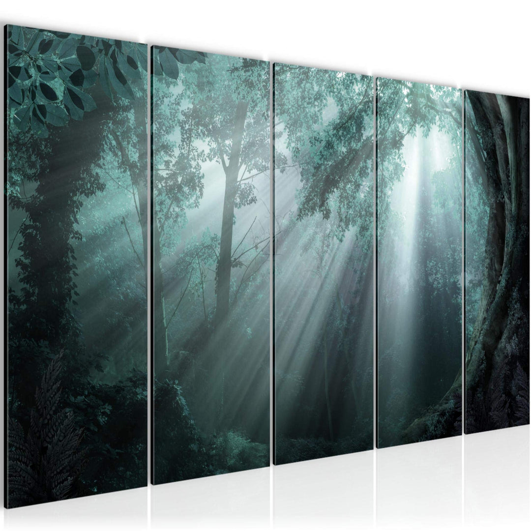 Runa Art Bild Wald Landschaft Wandbilder auf Vlies Leinwand 5 Teilig Wanddekoration Schlafzimmer Woh