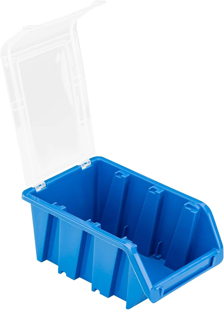 10 x Stapelbox mit Deckel Werkstatt Stapelkiste Sortierbox Box 100x155x70 Blau | stapelkisten kunsts