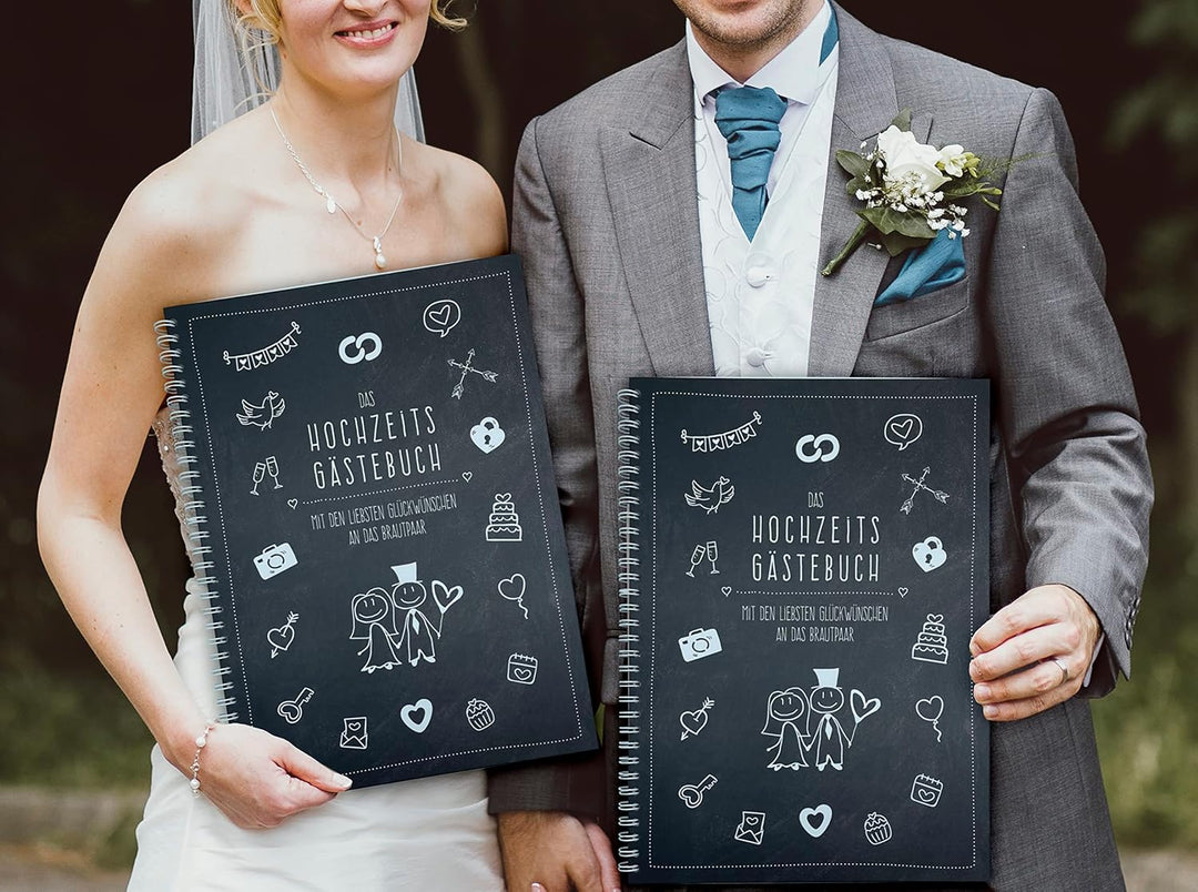 KOCHDIALOG XXL Gästebuch Hochzeit -modern Art– Gästebuch zur Hochzeit designter Innenteil zum freien