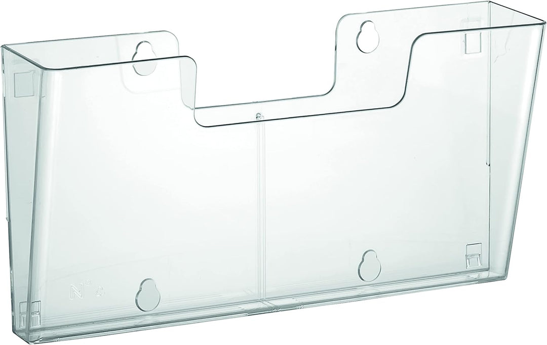 Europel Prospekthalter Wandmontage, Mehrfach, 4 Fächer DIN A4, Aanschliessbar, Erweiterbar, Transpar