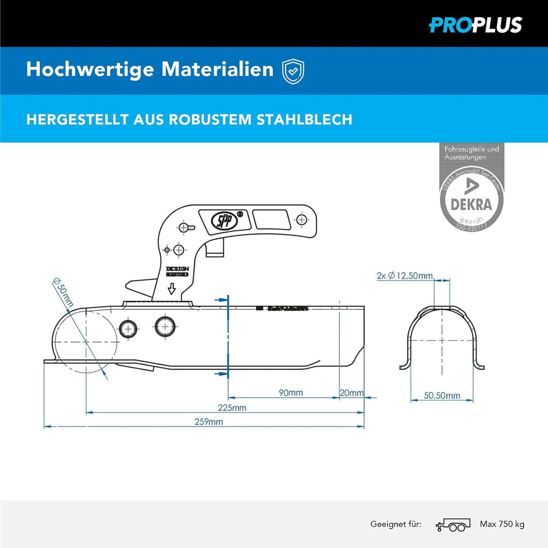 ProPlus 341013 Rundkugelkupplung, 50 mm