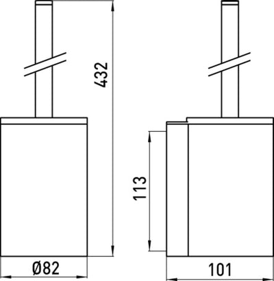 Emco System 2 Toilettenbürsten-Garnitur, chrom, Toilettenbürste mit Halterung, WC-Garnitur, Wandmont