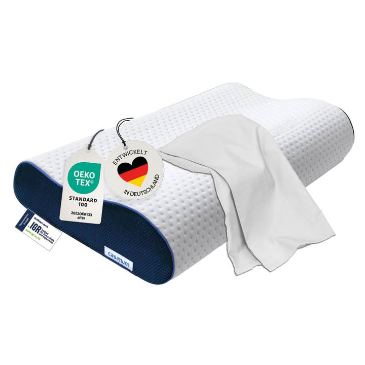 Orthopädisches Nackenstützkissen Memory Foam - Höhenverstellbares Nackenkissen entlastet Kopf &amp; HWS