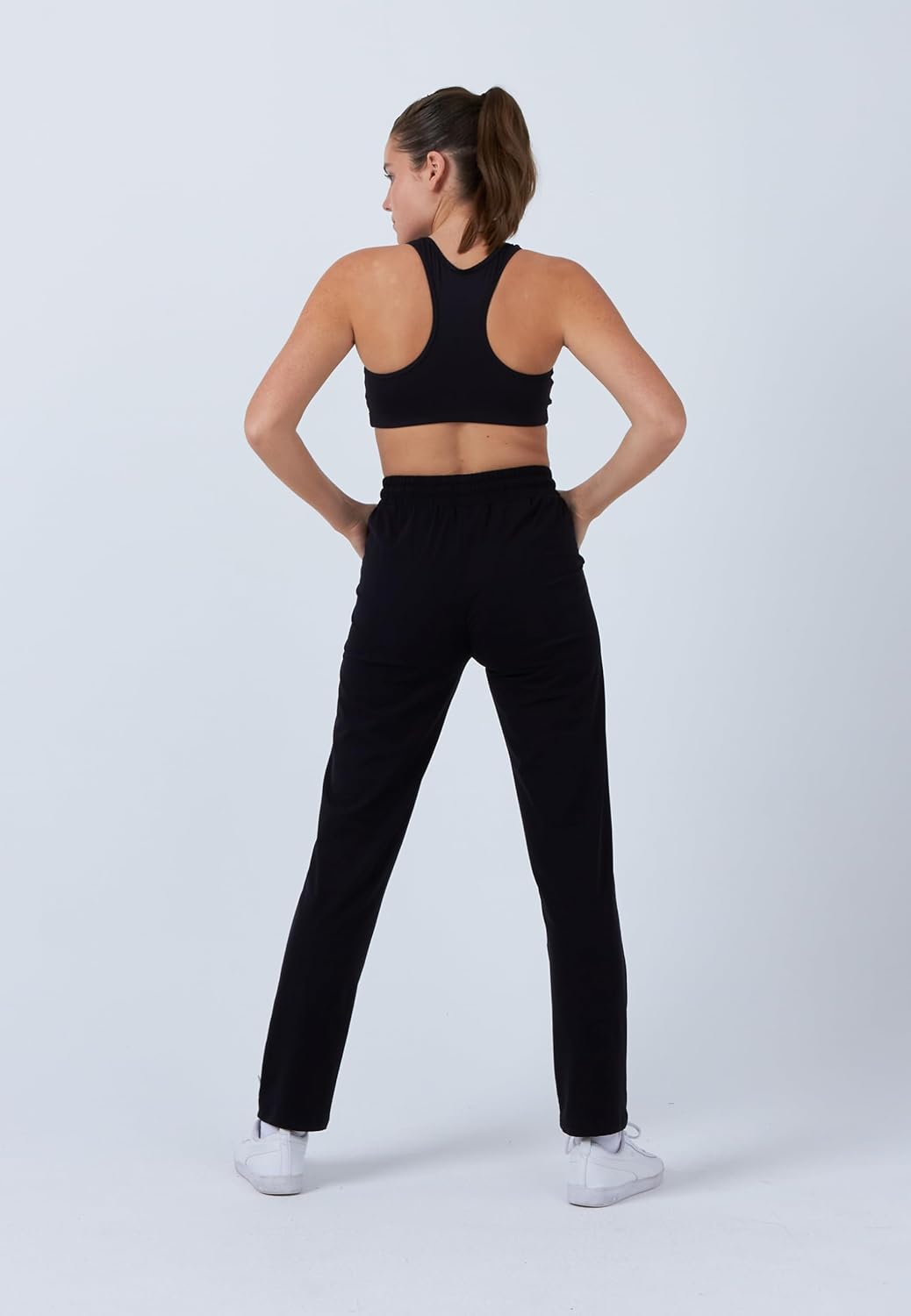 Sportkind Mädchen &amp; Damen Tennis, Fitness, Sport Trainingshose lang mit Taschen, atmungsaktiv