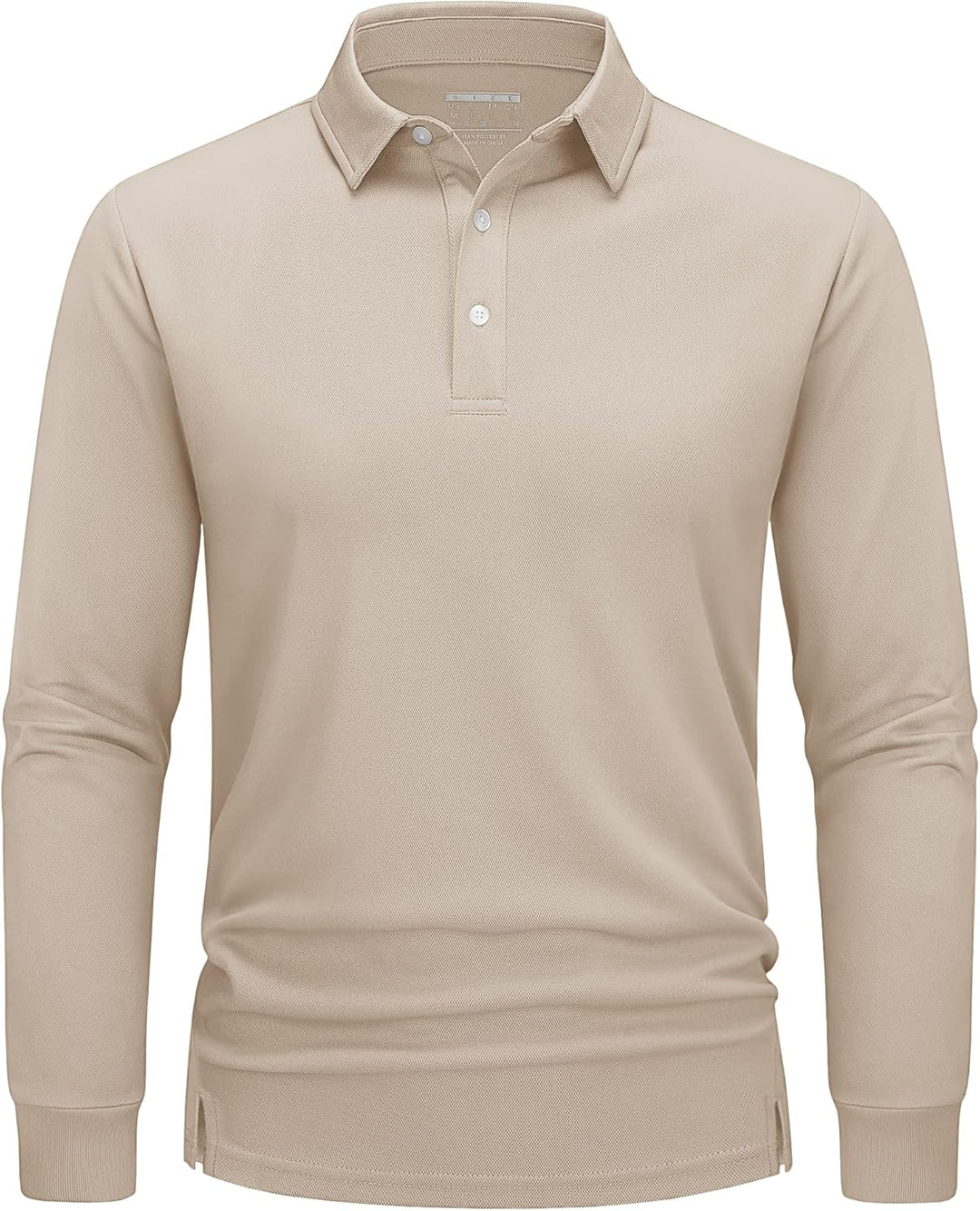 TACVASEN Herren Poloshirt Langarm Golf Polo Schnelltrocknend Funktionsshirts Leicht T-Shirts mit 3-K