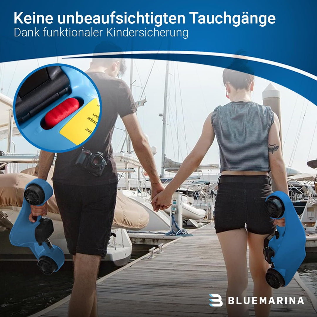 Bluemarina Tauchscooter Orca | Seascooter - 2 x 500 Watt Motoren - 3 Geschwindigkeiten - Topspeed 5.