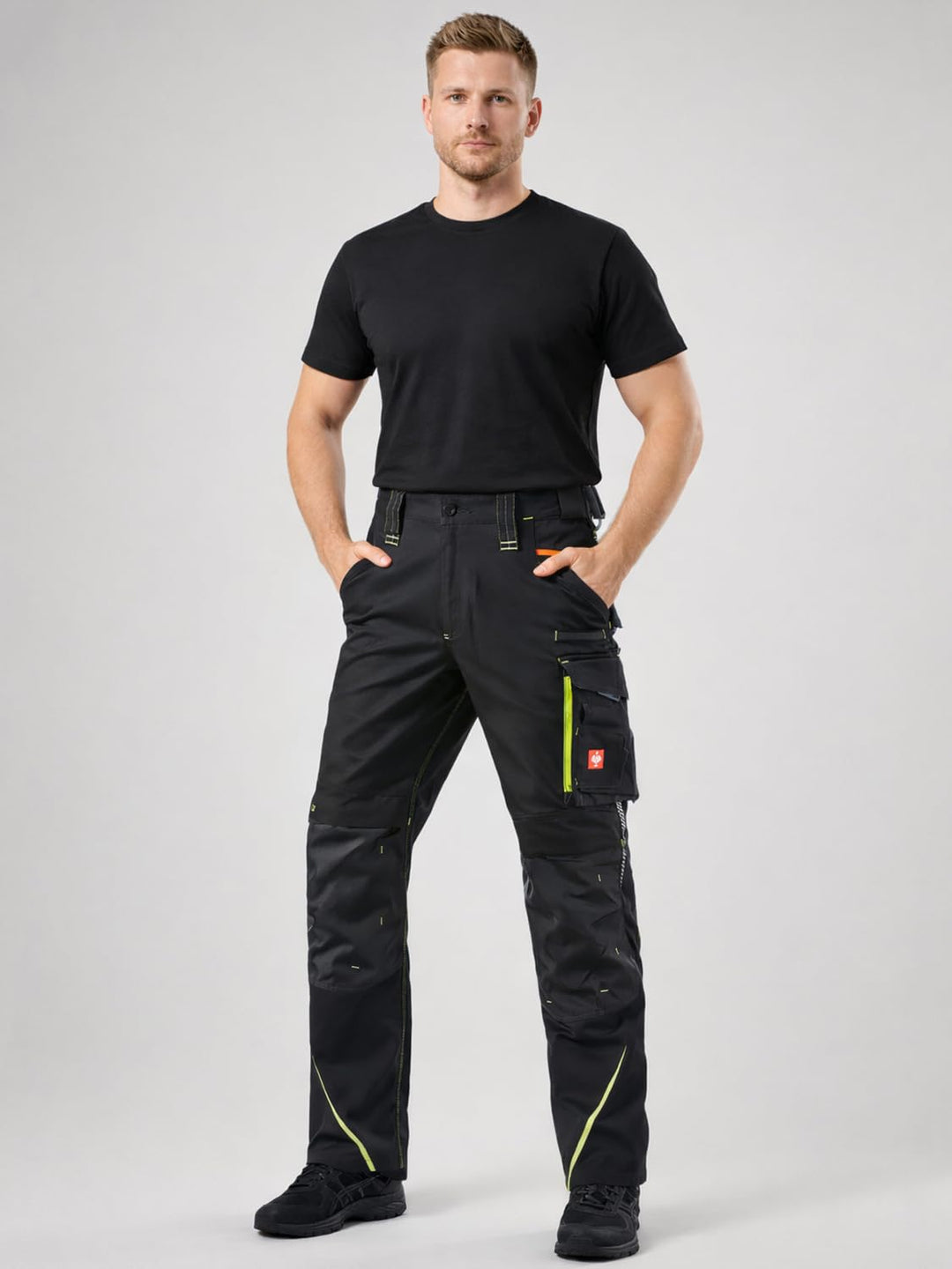 Engelbert Strauss 65511 Hose e.s.motion 2020, Qualitative Arbeitskleidung, Mehrfarbig (Schwarz/Gelb)