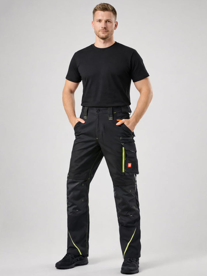 Engelbert Strauss 65511 Hose e.s.motion 2020, Qualitative Arbeitskleidung, Mehrfarbig (Schwarz/Gelb)