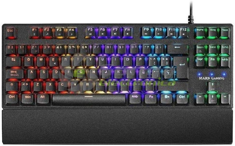 Mars Gaming MKXTKLBPT, Ultra-Kompakte Mechanische Tastatur TKL RGB, Handballenauflage, Schalter OUTE