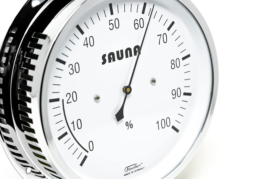 Fischer 4036-47 - synthetisches Sauna-Hygrometer - 155mm Sauna-Luftfeuchtigkeitsmesser aus Messing -
