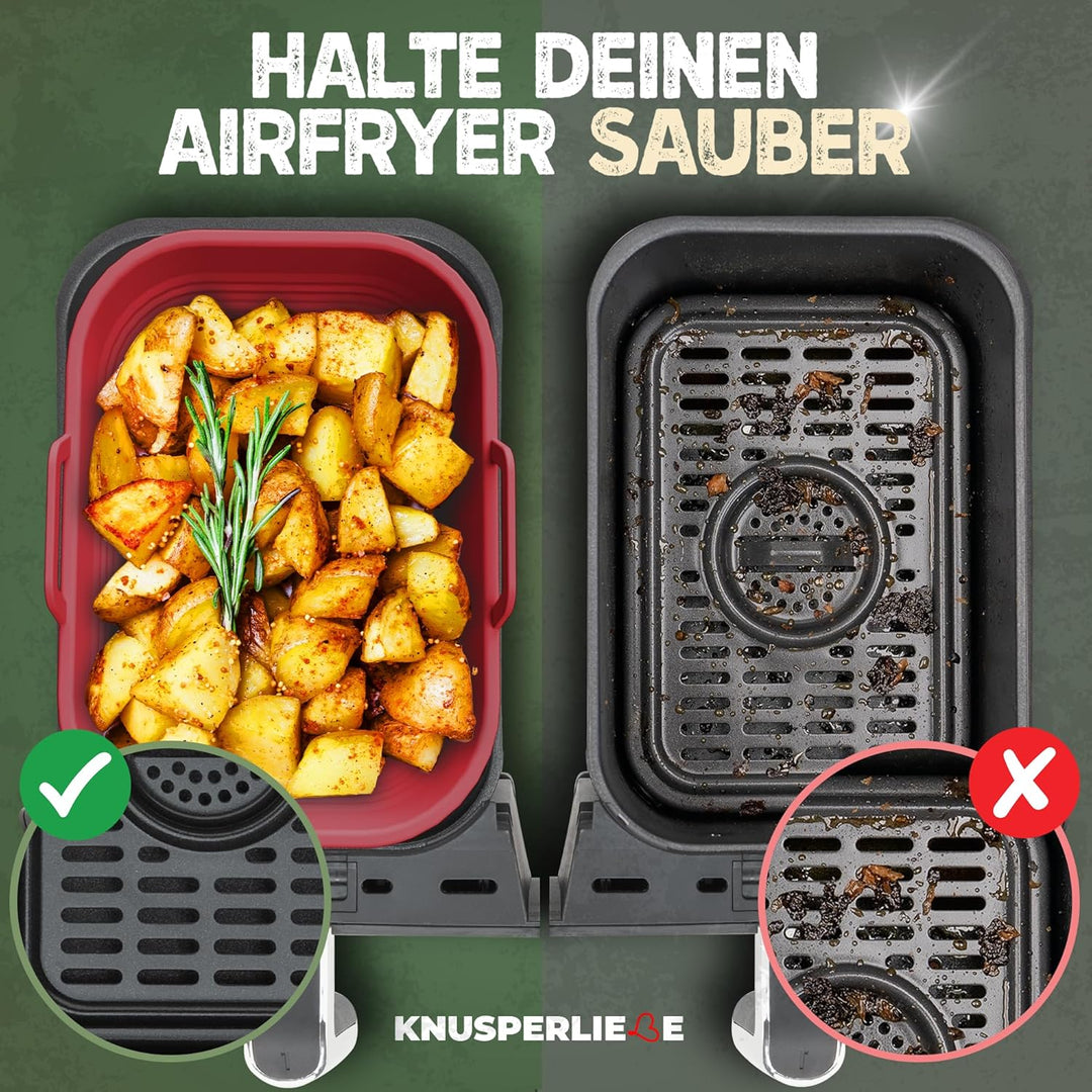 2x Set Silikonform Faltbar für Airfryer, Heissluftfritteuse, BPA-FREI | Zubehör Ninja Foodi Max Dual