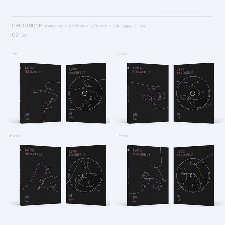 BTS 3rd Album - LOVE YOURSELF 轉 TEAR [ Y ver. ] CD + Photobook + Mini Book + Photocard + Standing Ph