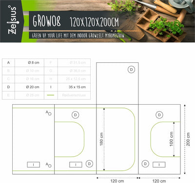 Zelsius Growzelt "MyHomeGrow" Grow tent | Indoor Growbox | Growroom Growschrank Darkroom Pflanzenzel