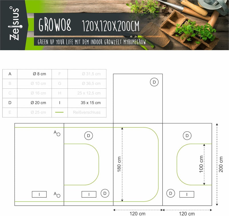 Zelsius Growzelt "MyHomeGrow" Grow tent | Indoor Growbox | Growroom Growschrank Darkroom Pflanzenzel