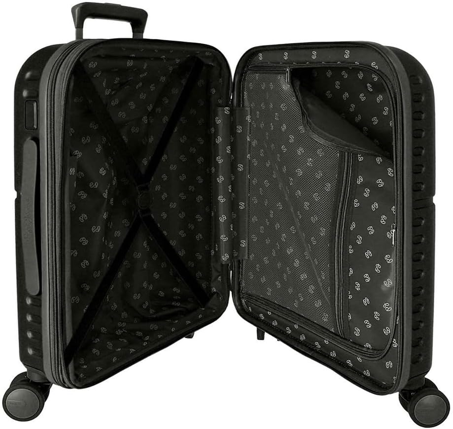 Pepe Jeans Highlight Kabinentrolley Schwarz erweiterbarer Koffer