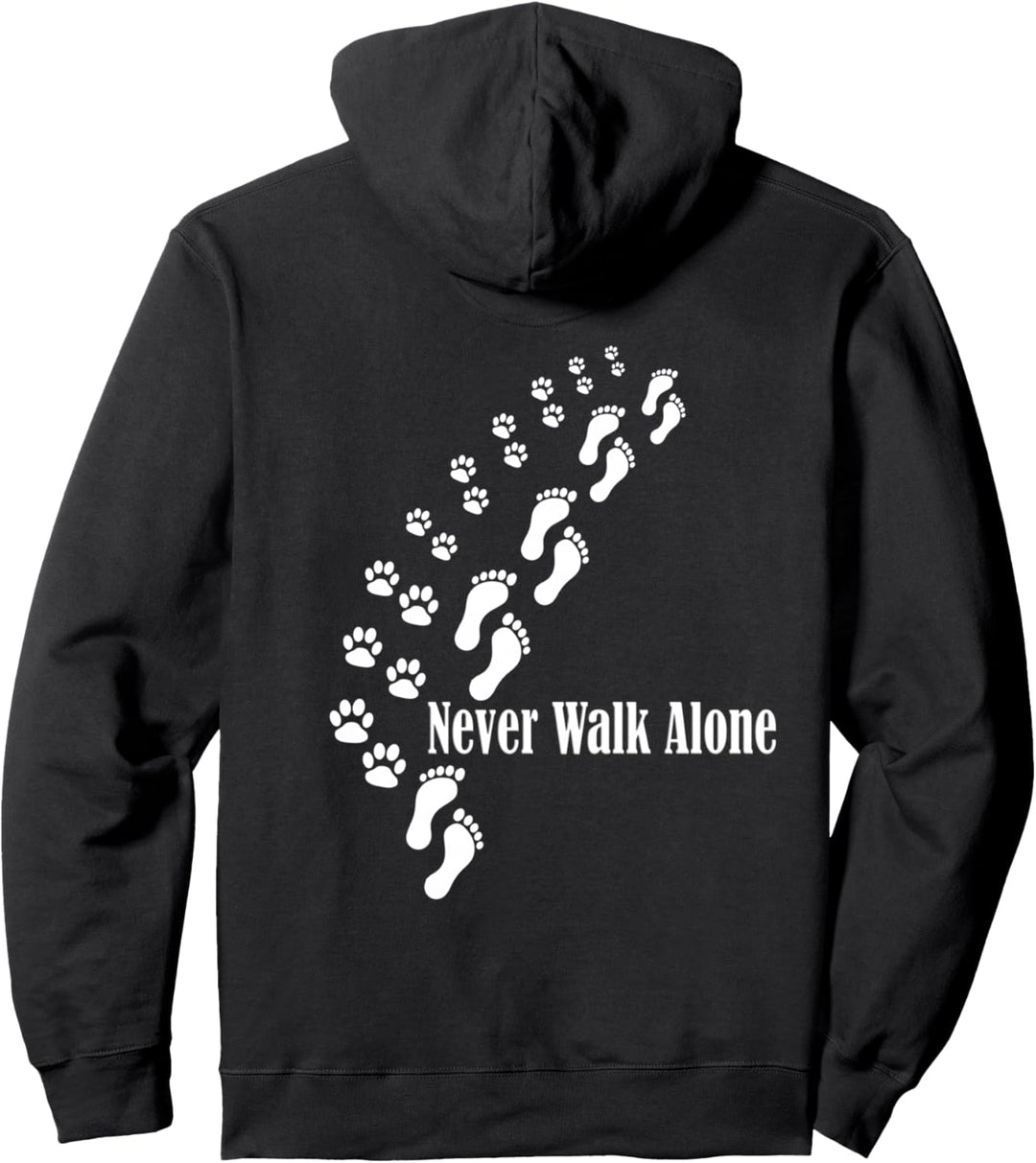 Hundemotiv mit Hundespruch Never Walk Alone Pullover Hoodie