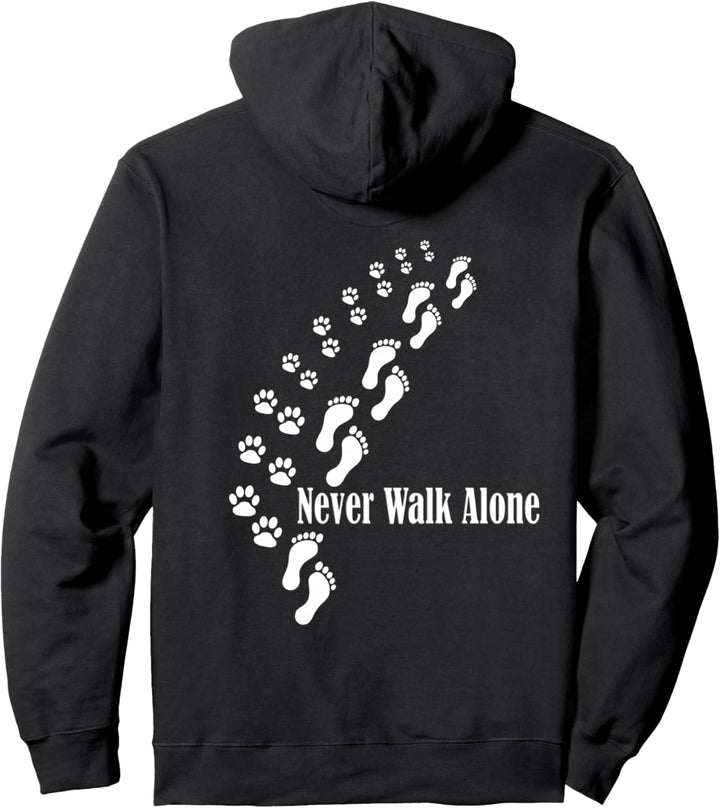 Hundemotiv mit Hundespruch Never Walk Alone Pullover Hoodie