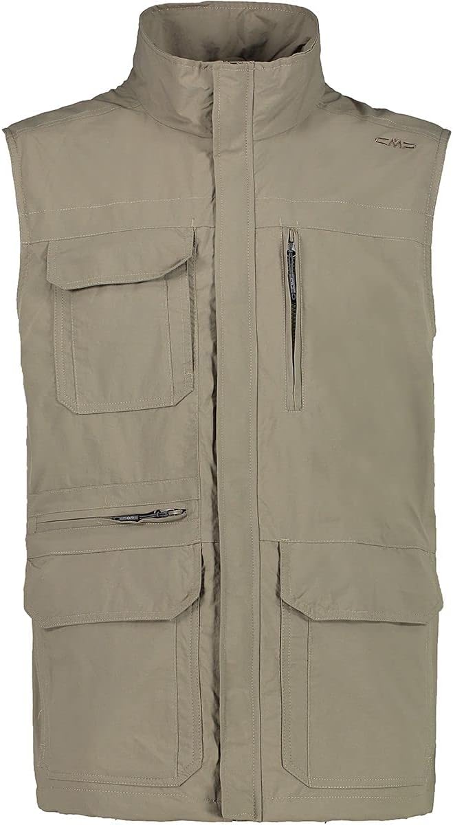 CMP Herren Gilet in Nylon Traspirante Con Spaziose Tasche Weste 50 Holz, 50 Holz