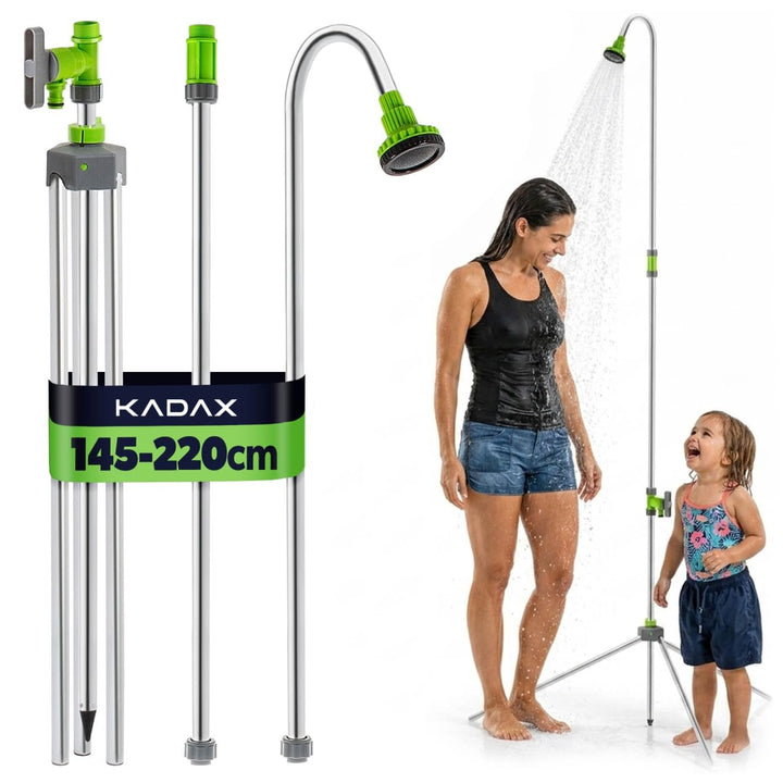 KADAX Gartendusche mit Verstellbarer Höhe, Aussendusche mit 1/2 Zoll Anschluss für Gartenschlauch, C