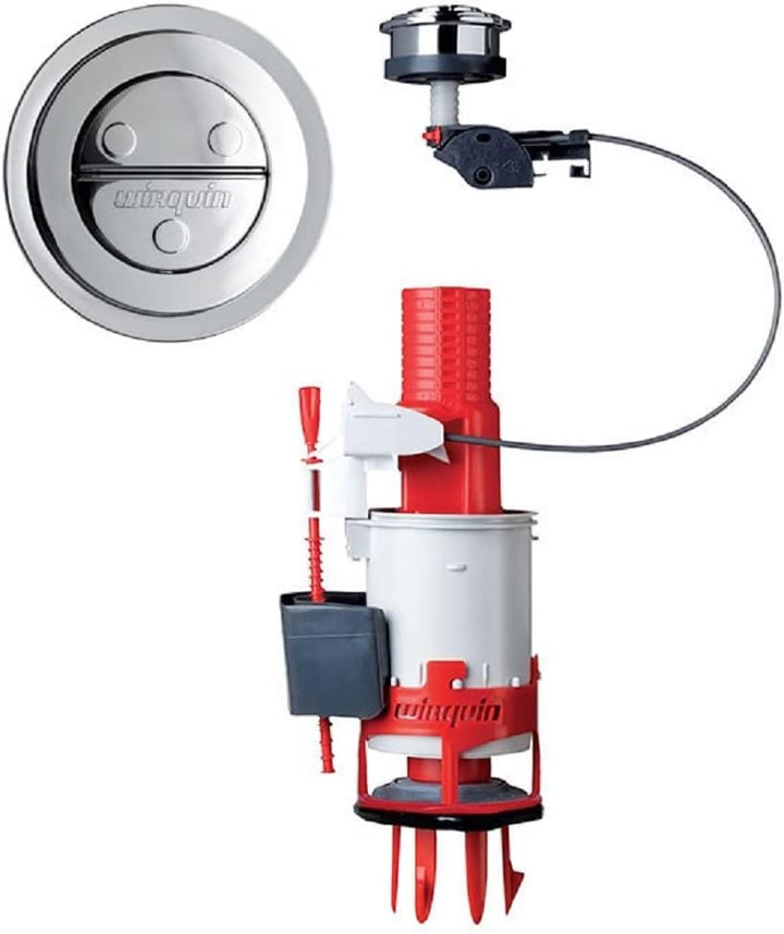 Wirquin 10720605 WC-Mechanismus, 2 Spülungen, Kabel (ohne Demontage des Behälters)
