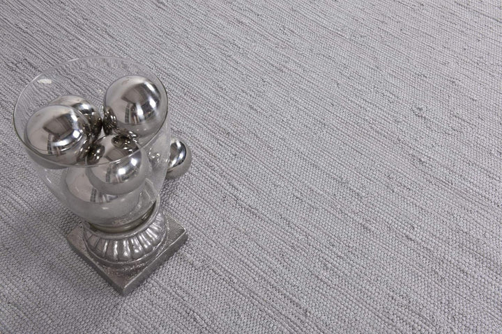 Theko | Dhurry Teppich aus 100% Baumwolle Flachgewebe Teppich Happy Cotton | handgewebt | Farbe: Gra
