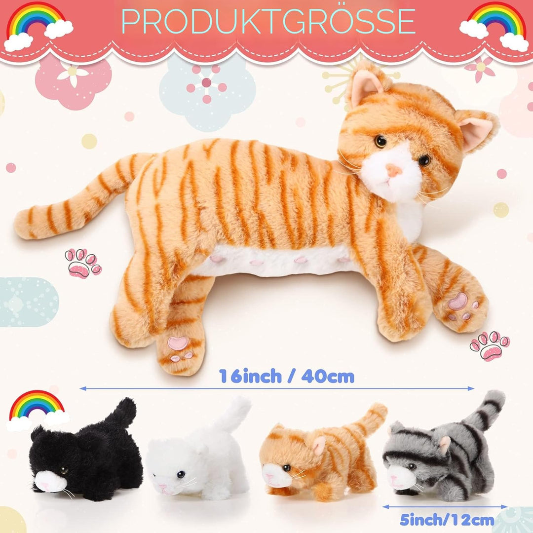 Skylety Pflegendes Katze Stofftier Mit Plüsch Kätzchen Kuscheltier Plushie Kätzchen Mama Katze Plues