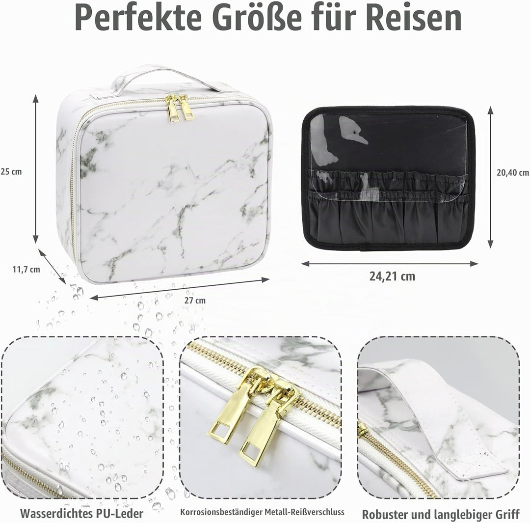 Reise-Makeup-Tasche Kosmetiktasche Make up Organizer Tasche mit grossen beleuchteten Spiegel 3 Farbe